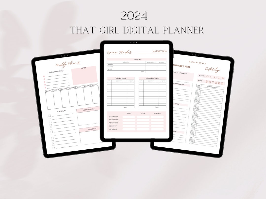 2024 That Girl Digital Planner - Etsy