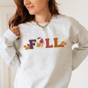 Fall Leaves Sweatshirt, Fall Sweatshirt, Fall Clothing, Thanksgiving Sweatshirt, Thanksgiving Dinner Sweatshirt, Cute Thanksgiving Shirt