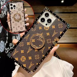 $26.52 Round LV Leather Back Case For iPhone 12 Pro Max - Brown