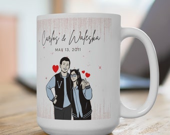Personalized Anime Couple Mug, Custom Mug Gift, Boyfriend Girlfriend Anniversary Gift, Romantic Coffee Cup, Couple Gift Idea