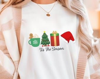 Festive Holiday T-shirt, Cozy Winter Christmas Tee, 'Tis The Season Shirt, Gift for Friends & Family, Unisex Garment-Dyed Tee, Christmas