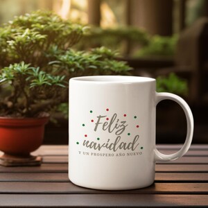 Ceramic mug, Christmas mug, festive mug, Christmas gift, Spanish mug, festive coffee mug, 11 oz mug, 15 oz mug,