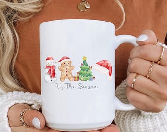 Christmas Cozy Mug -Tis the Season, Christmas Coffee Cup, Winter Wonderland Gift, Cute Ceramic Drinkware, Seasonal Decor, cozy, Christmas