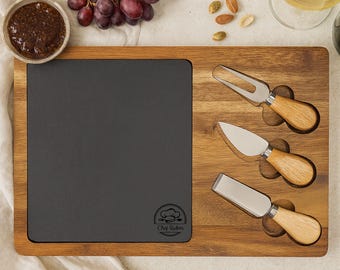 Custom Engraved Charcuterie Board, Personalized Wooden Cutting Board For Kitchen Decor, Housewarming Gift For Food Lovers Entertaining Set