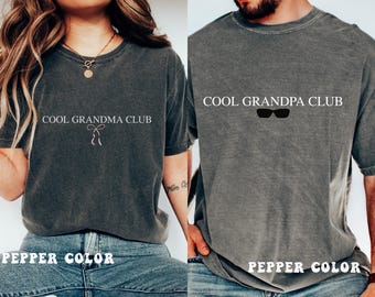 Comfort Colors® Cool Grandma Grandpa Club Shirt, Matching Grandparents Shirts, New Grandparent Gift,Pregnancy Reveal Tee,New Grandma Grandpa