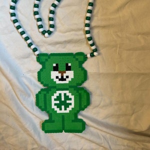 Oso Good Luck Care, perlas Perler, collar Kandi