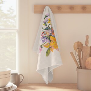 Polyester Geschirrtuch mit Blumen im Vasen-Design, Küchentuch, Geschirrtuch, handgefertigte Bettwäsche, Hausdekor, Baumwolle, umweltfreundlich, Geschenk für Zuhause