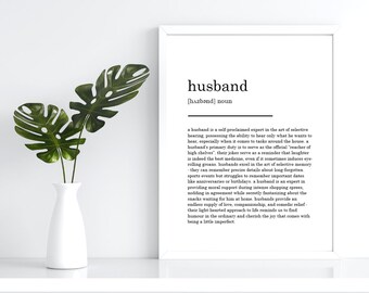 Husband Definition Print **DIGITAL DOWNLOAD**