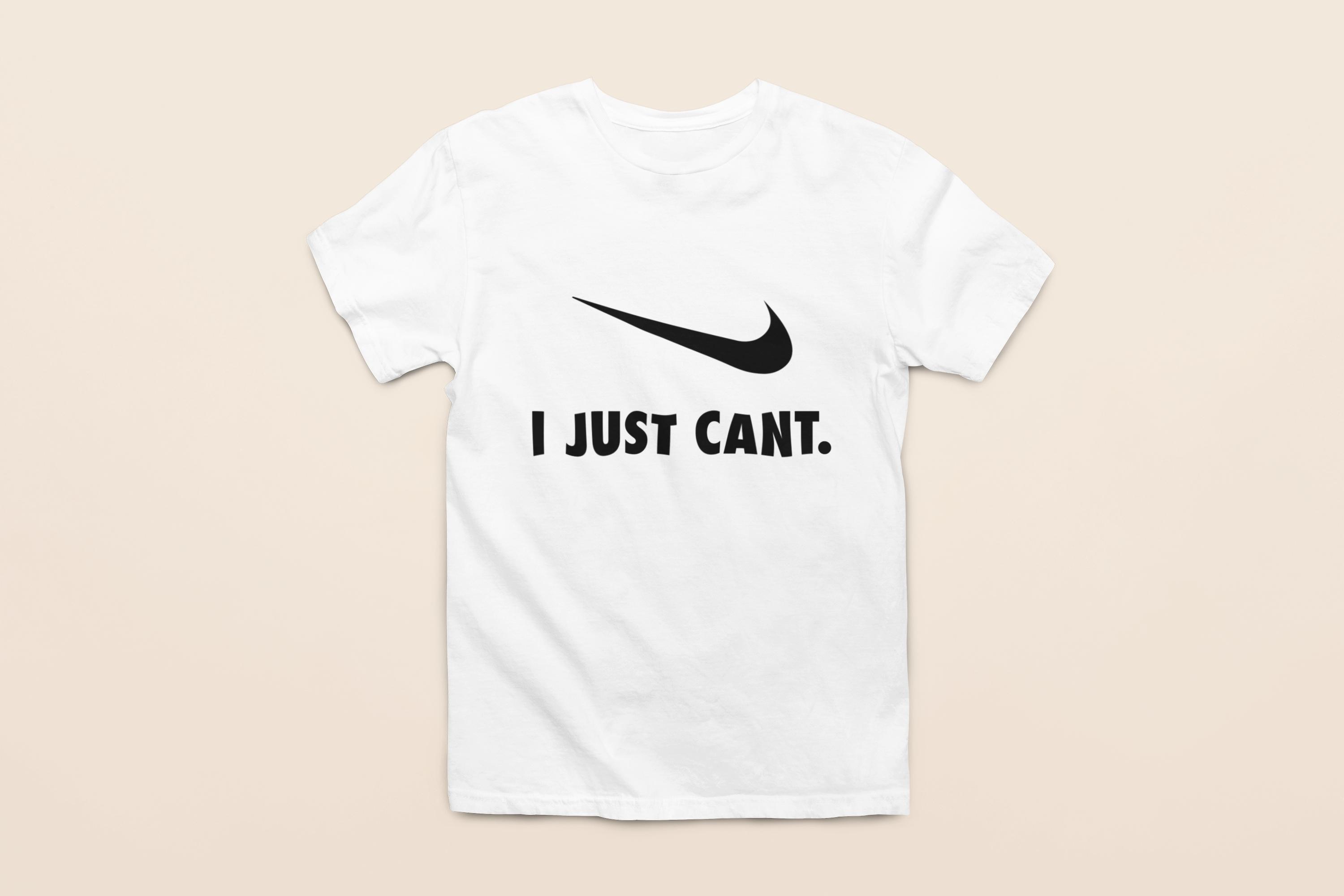 nike just do it script neck tee