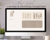 THAT GIRL Desktop Organizer Wallpaper: App Icons, Folders (Digital Download)