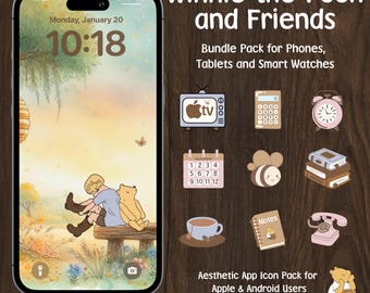 Paquete de iconos de la app Winnie-the-Pooh: iOS y Android (descarga digital)