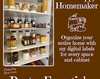 PANTRY ESSENTIALS | Minimalistische opberglabels voor thuis | Aanpasbare opslagoplossingen