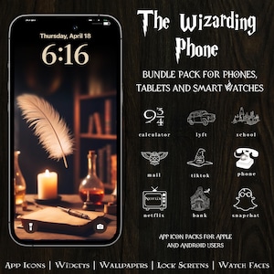 THE WIZARDING PHONE App Icon Bundle Pack for Phones, Watches and Tablets | Customizable for iOS & Android Devices