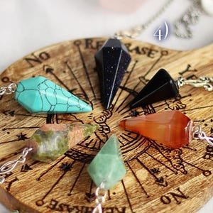 Pendel groß zum Wahrsagen aus Edelstein silber witchy spirituell