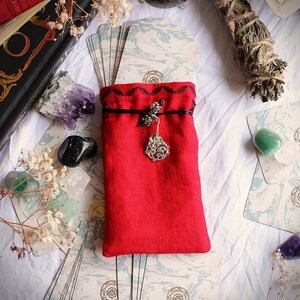 Tarot Karten Beutel Rot S // Orakel Tasche Pendel Aufbewahrung