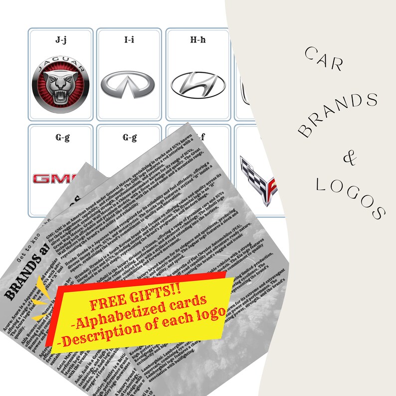 Cars Vehicle Brands Car Emblems Automotive Companies 56 Flash Cards Car