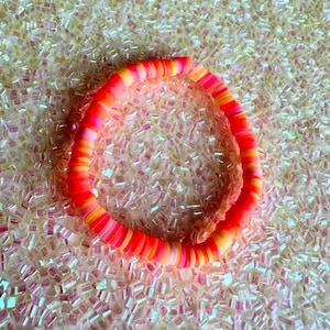 Pink Sunset Clay Bead Bracelet