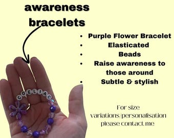 Coeliac Disease Awareness Bracelet - Older Children size- Elastic Beaded Bracelet- Gift Ideas- Beads