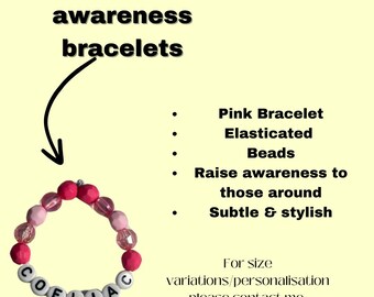 Coeliac Disease Awareness Bracelet - Children size- Elastic Beaded Bracelet- Gift Ideas- Beads
