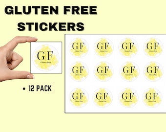 Gluten Free Stickers *12- coeliac disease- labels- gluten free- celiac - gluten free awareness- stickers