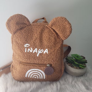 Sac à dos ourson personnalisé,  enfant, bébé, école, crèche, nounou, cadeau de naissance