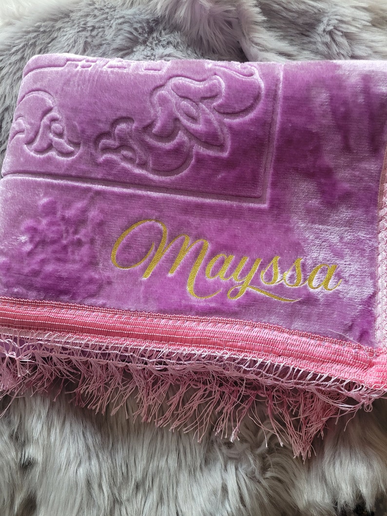 Tapis de prière personnalisé pour Ramadan, cadeau Ramadan, cadeau Aid, cadeau eid Rose violet