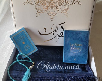 Coffret tapis de prière personnalisé, box cadeau pour Ramadan, cadeau Ramadan, cadeau Aid, cadeau eid