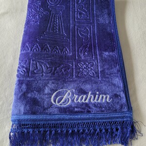 Tapis de prière personnalisé pour Ramadan, cadeau Ramadan, cadeau Aid, cadeau eid Bleu persan