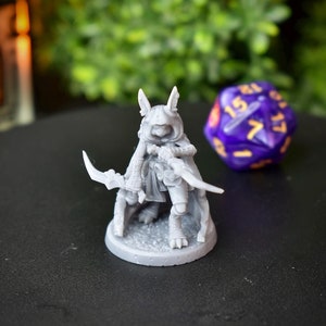 Rabbit Rogue, Rabbit Fighter, Rabbitfolk DnD Miniature Dungeons and Dragons Mini Hero Quest RPG Board Game DnD Gift Dungeon Master 5e