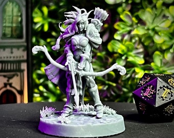 Night Elf Hunter WoW-miniatuur: 28/32/38 mm fantasy-RPG mini voor DnD, TTRPG