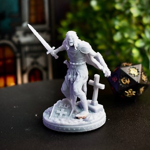 Zombie Warrior, Knight, Fighter Enemy Miniature Dungeons and Dragons Mini Hero Quest RPG Board Game Great DnD Gift Dungeon Master 5e