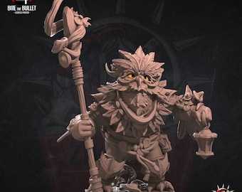 Male Owl Druid Miniature: 28/32/38mm Fantasy RPG Mini for DnD, TTRPG