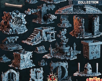 Traps & Puzzles Terrain Set Miniatures: 28/32/38mm Fantasy RPG Mini for DnD, TTRPG