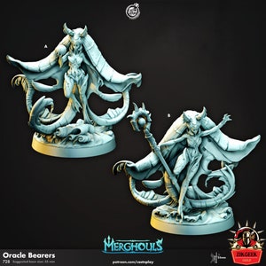 Oracle Bearers Merghouls Ocean Fighter Miniature Dungeons and Dragons Mini Hero Dungeon Quest RPG Board Game Great DnD Gift Dungeon Master