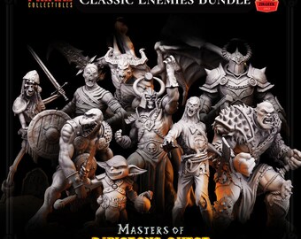 Monster Enemies Minions 10 pc Bundle DnD Enemy Miniatures, Dungeon and Dragons mini, RPG Tabletop Game, Gift Idea, Heroquest, Critical Role