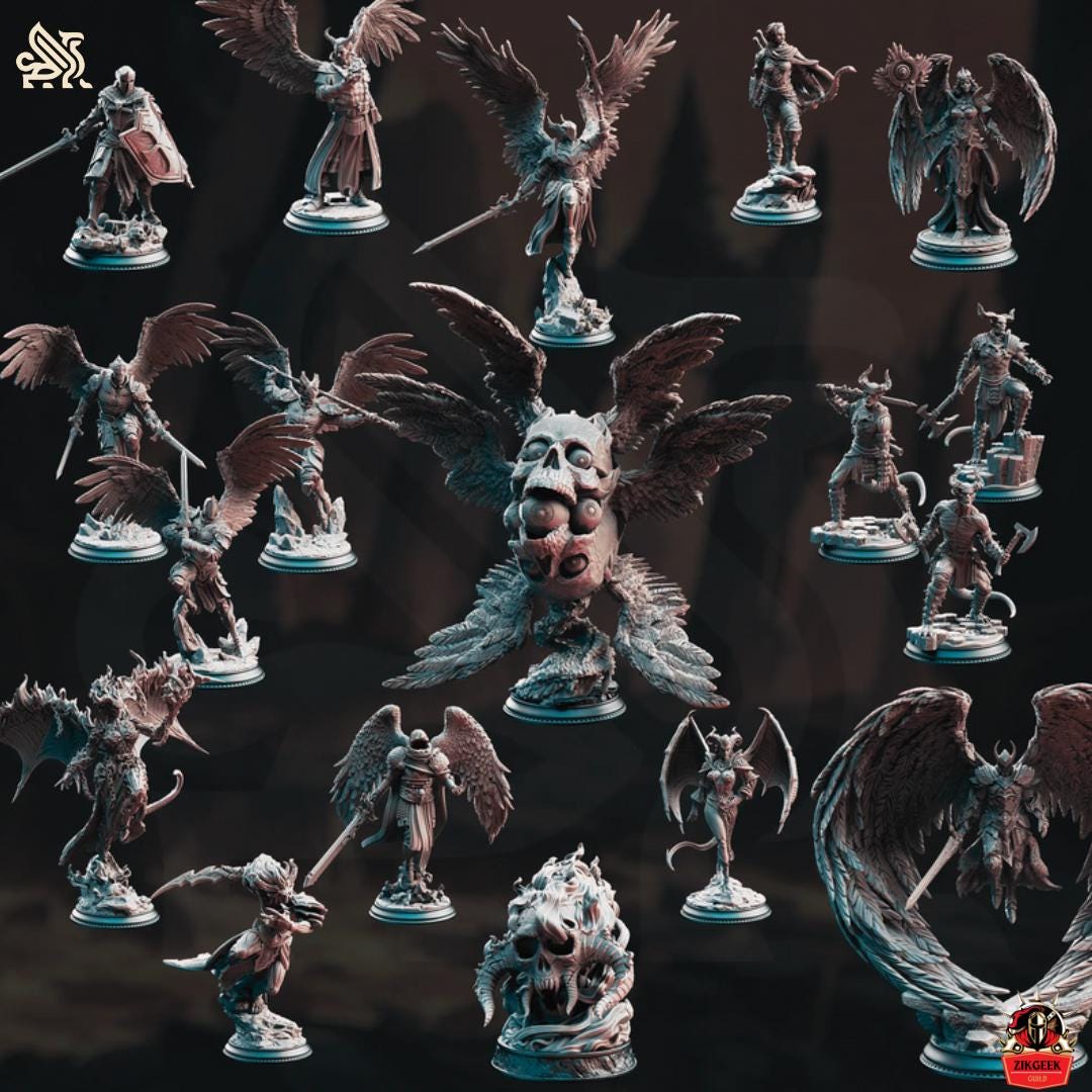 Wizard Devil Mini The Devils & Divine X18 Miniatures Set: 28/32/38mm Fantasy RPG Mini for ...
