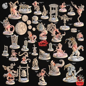 32 DnD Miniatures Set – Mimics Mayhem Set 28mm, 32mm, 38mm Resin Minis for Dungeons and Dragons, Pathfinder, TTRPGs