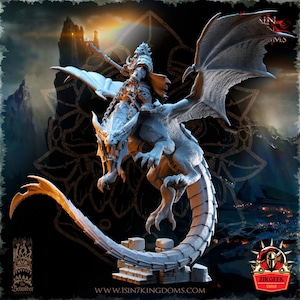 Orc Warlord Dragon Rider – Boss Monster Figure for Fantasy RPG Tabletop Game, TTRPG Dungeon Adventures Gift for Game Masters