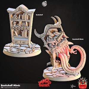 Bücherregal Mimic, DnD Enemy Miniatur, RPG Tabletop Spiel, Dungeons and Dragons, Gemälde Mini, Geschenkidee, 5e Miniaturen, High Detail Figur