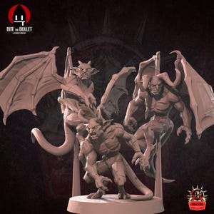 Gargoyle x3 Miniatura Mostro: 28/32/38 mm Miniatura Fantasy RPG per DnD, TTRPG