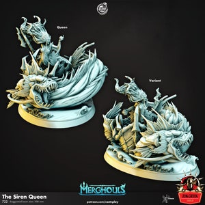 The Siren Queen Merghouls Ocean Monster Miniature Dungeons and Dragons Mini, Hero Dungeon Quest RPG Board Game Great DnD Gift Dungeon Master