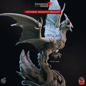 Sylvarix Radiant Dragon – Epic Boss Miniature for Fantasy RPG, TTRPG Dungeon Adventures, Gift for Game Master