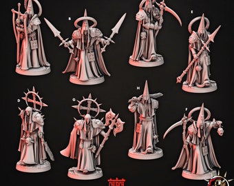 Foul Priests, Dark Cultist Gothic DnD Enemy Tabletop Game Miniature, RPG, Dungeons and Dragons, Painting mini, High Detail Collection Figure