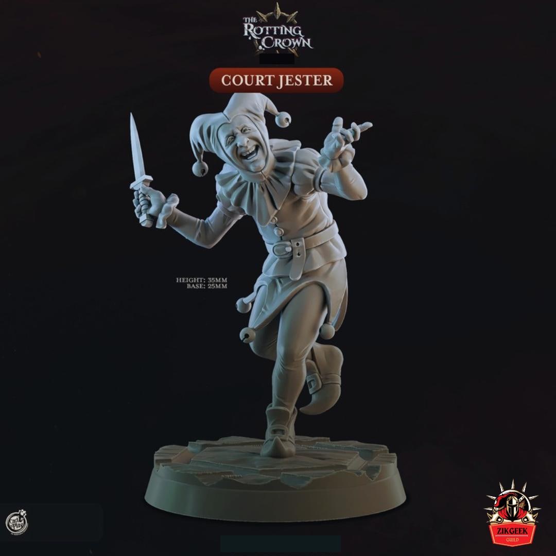 Rpg Jester Court Jester Miniature: 28/32/38mm Fantasy RPG Mini for Dnd, TTRPG - Etsy