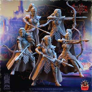 Elves Archers Knight Fighter Bundle Wargaming Miniature Dungeons and Dragons Mini Hero Quest RPG Board Game Great DnD Gift Dungeon Master 5e