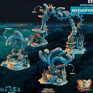 Mermaids Kingdom Terrain - Reef Scatter Ocean, Dungeons and Dragons Mini Hero Quest RPG Board Game DnD Gift Dungeon Master 5e