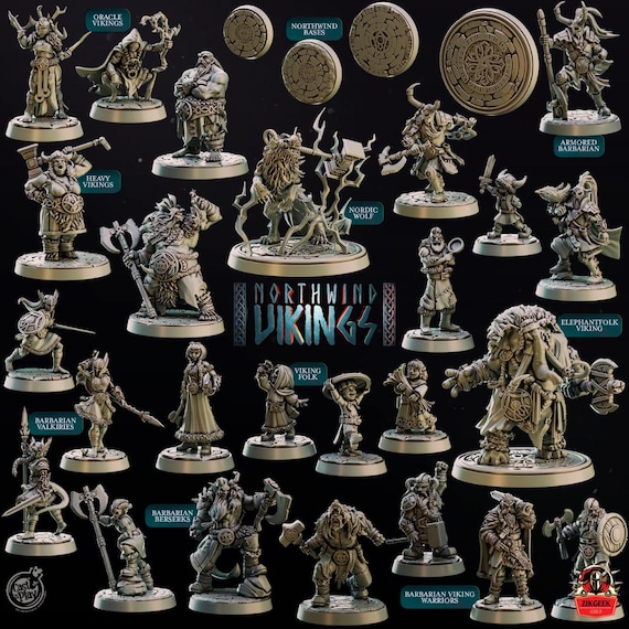 ノースウィンド・バイキング ミニチュアセット 25体セット: 28/32/38mm