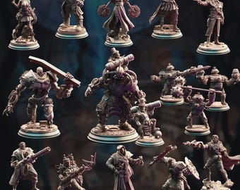 Cogs of Revolution x16 Set: 28/32/38mm Fantasy RPG Miniatures for DnD, Daggerheart