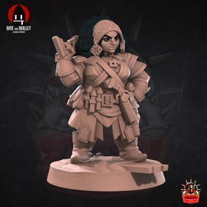 Female Dwarf Gunslinger Ranger Miniature Dungeons and Dragons Mini Hero Dungeon Quest RPG Game DnD Gift Critical Role Dungeon Master 5e