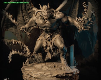 Vogron Demon Lord Miniature: 28/32/38mm Fantasy RPG Mini for DnD, TTRPG